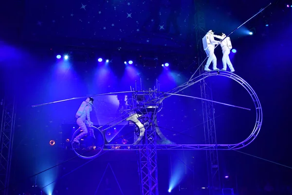 Les Mureaux Francja 2018 Października Acrobat Festiwalu Cyrku — Zdjęcie stockowe