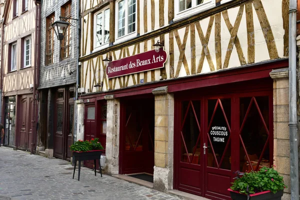 Rouen Frankrike September 2018 Restaurang Den Historiska Staden — Stockfoto