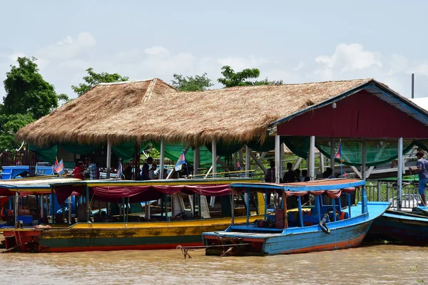 Siem Reap Reino Camboya Agosto 2018 Vista Río Desde Crucero — Foto de Stock