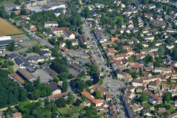 Jouars Ponchartrain Francja Lipca 2017 Fotografia Lotnicza Centrum Miasta — Zdjęcie stockowe