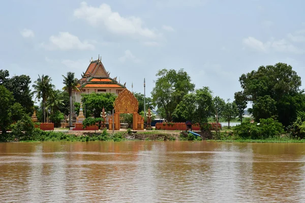 Kampong Tralach Königreich Kambodscha August 2018 Flusslandschaft — Stockfoto