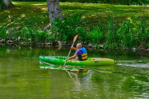 Autheuil Authouillet France August 2018 Kayak Eure River — Stock Photo, Image