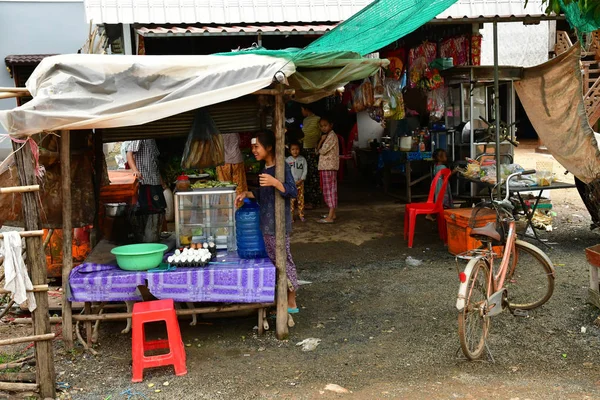 Kampong Chhnang Reino Camboja Agosto 2018 Loja Pitoresca Aldeia — Fotografia de Stock