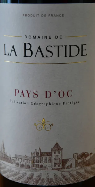 Paris França Setembro 2018 Uma Garrafa Domaine Bastide Pays Wine — Fotografia de Stock