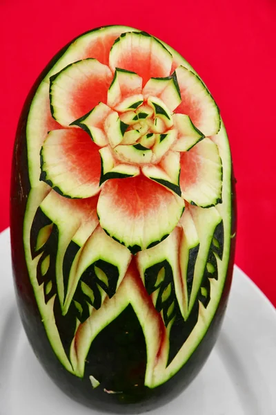 Kingdom Cambodia August 2018 Sculpture Watermelon — Stock Photo, Image