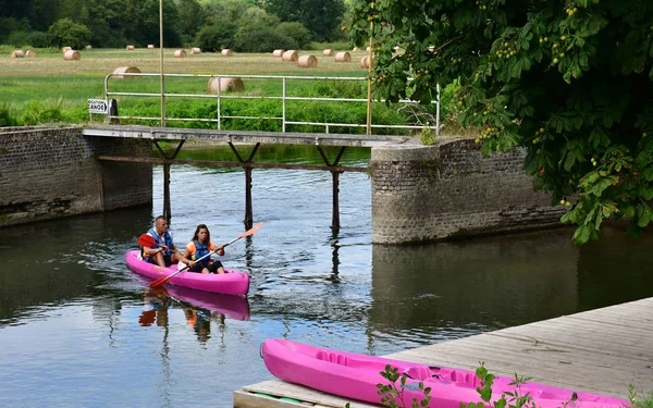 Autheuil Authouillet Frankrijk Augustus 2018 Kajakken Rivier Eure — Stockfoto