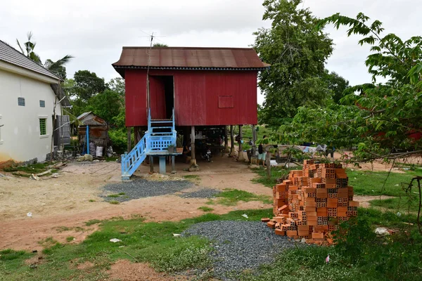 Kampong Tralach Kambodja Augusti 2018 Den Pittoreska Byn — Stockfoto