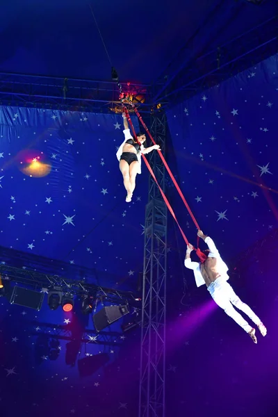 Les Mureaux Frankrijk Oktober 2018 Acrobat Het Circus Festival — Stockfoto