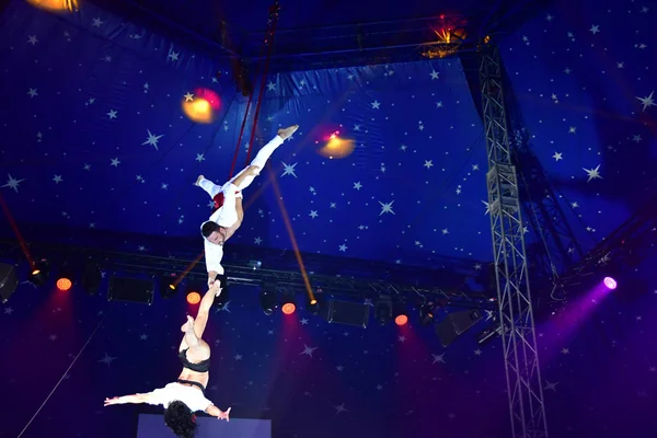 Les Mureaux Frankrijk Oktober 2018 Acrobat Het Circus Festival — Stockfoto