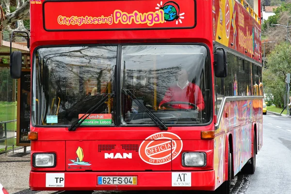 Φουντσάλ Μαδέρα Πορτογαλία Φεβρουαρίου 2018 Τουριστικά Λεωφορεία Στο Κέντρο Της — Φωτογραφία Αρχείου