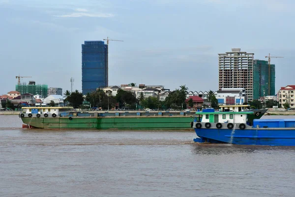 Phnom Penh Królestwo Kambodży Sierpień 2018 Łódź Mekong — Zdjęcie stockowe