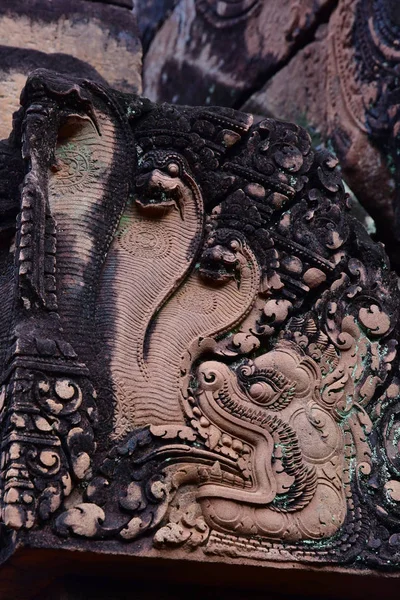 Siem Reap Reino Camboja Agosto 2018 Templo Banteay Srei — Fotografia de Stock