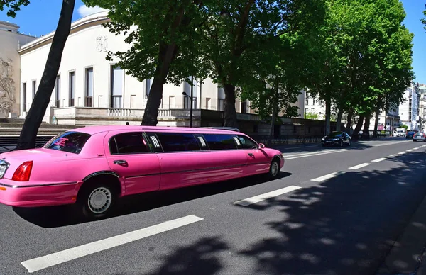 Paris França Maio 2017 Grande Carro Rosa Frente Palácio Tóquio — Fotografia de Stock