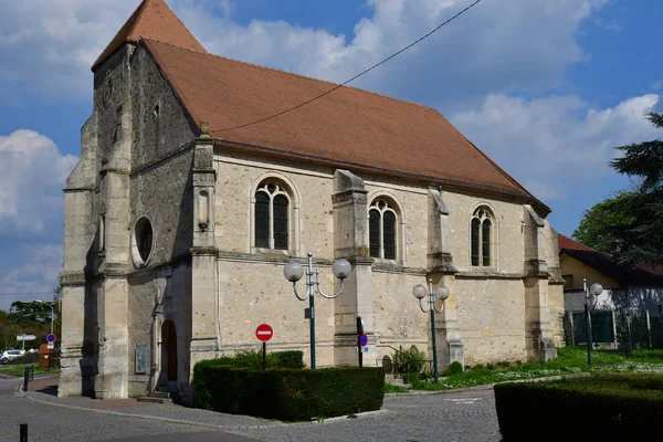 Porcheville Frankrike April 2017 Pittoreska Saint Severin Kyrkan — Stockfoto