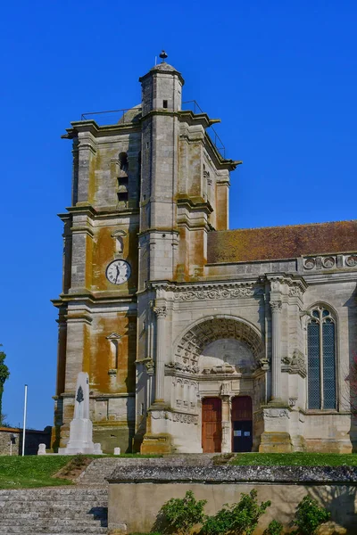 Montjavoult Franciaország Április 2017 Szent Márton Templomtól Festői Faluban Tavasszal — Stock Fotó