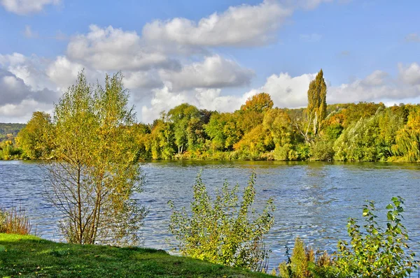 Les Mureaux Frankrike September 2017 Seine Riverside — Stockfoto