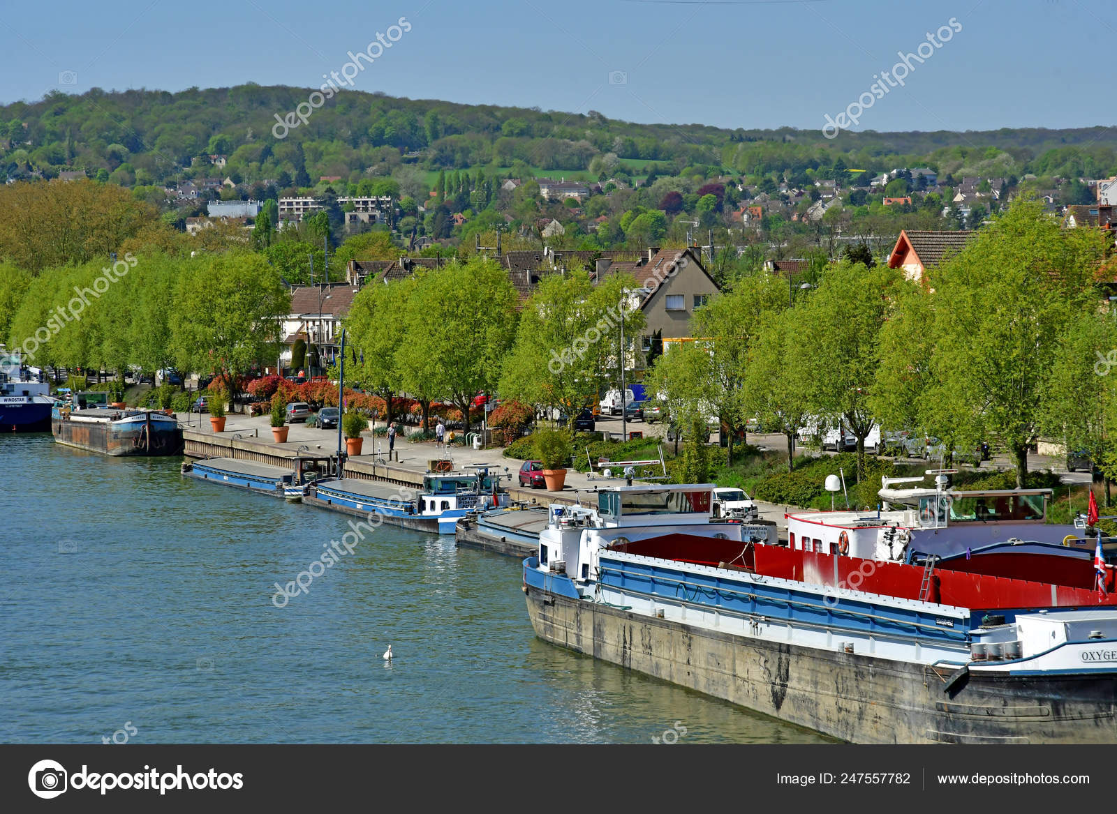 Conflans Sainte Honorine France April 20 2018 Barge On The Stock Editorial Photo C Packshot 247557782