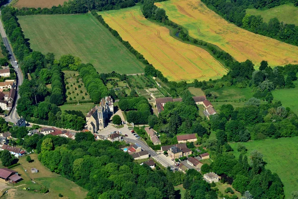 Ambleville, Francie - 7 červenec 2017: letecký snímek areálu villag — Stock fotografie