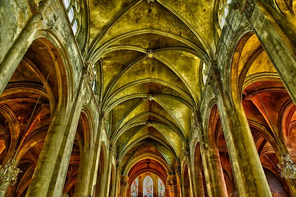 Pontoise , France - june 2 2019 : Saint Maclou cathedral — Stock Photo, Image