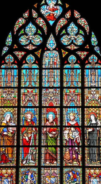 Belgien, pittoreska notre dame du sablon-kyrkan i Bryssel — Stockfoto