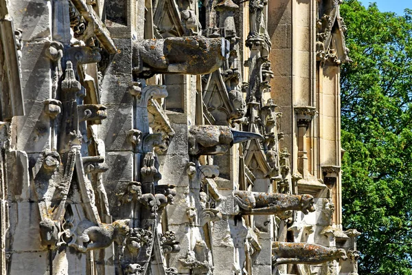 Les Andelys; Frankrijk - 2 juli 2019: collegiale kerk Notre Dame — Stockfoto