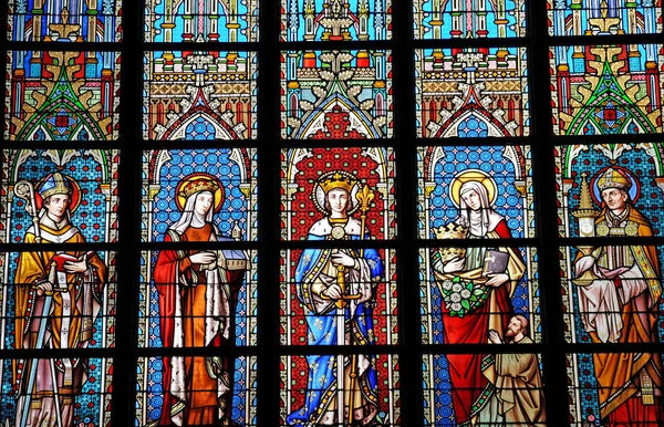Belgia, picturesque Notre Dame du Sablon church of Brussels – stockfoto