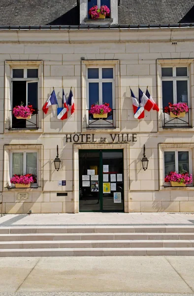 Montoire sur le Loir; France - june 30 2019: town hall — стокове фото