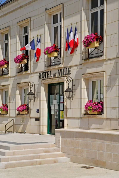 Montoire sur le Loir; France - june 30 2019: town hall — стокове фото