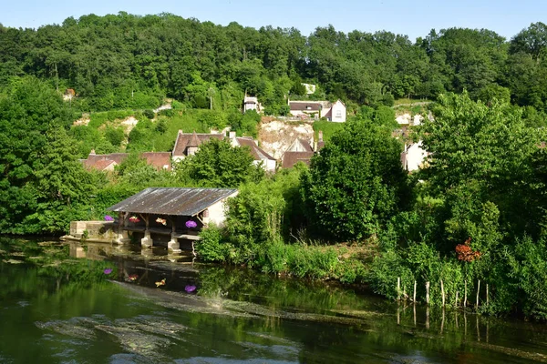 Lavardin Γαλλία-Ιούνιος 30 2019: γραφικό παλιό χωριό — Φωτογραφία Αρχείου