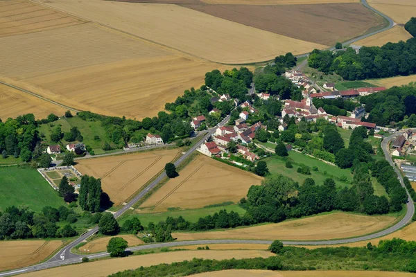 Sailly, France - july 7 2017 : aerial picture of the village — Stock Photo, Image