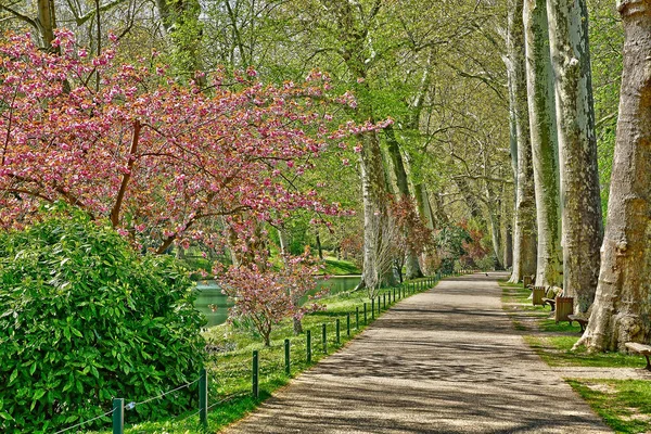 Poissy; França - 11 de abril de 2019: o parque Meissonier — Fotografia de Stock