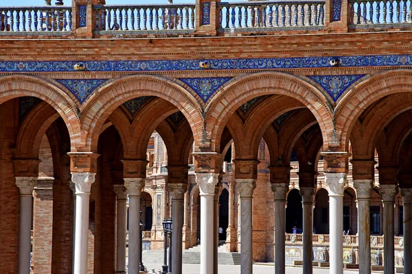 Sevilla Spanje-augustus 28 2019: Plaza de Espana — Stockfoto