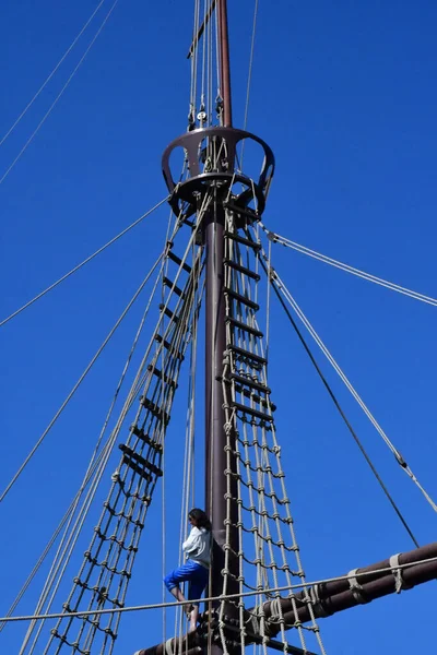 Palos de la Frontera; Spanien-augusti 28 2019: Muelle de Las bil — Stockfoto