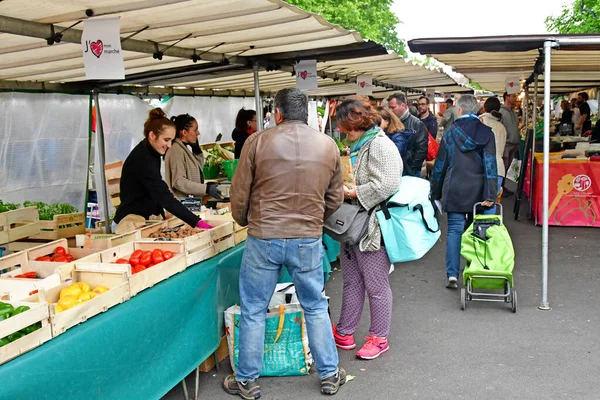 Verneuil sur Seine, France - May 5 2019: the market — стокове фото