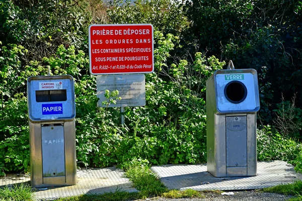 Les Portes Ile France Mars 2020 Bacs Tri Dans Centre — Photo