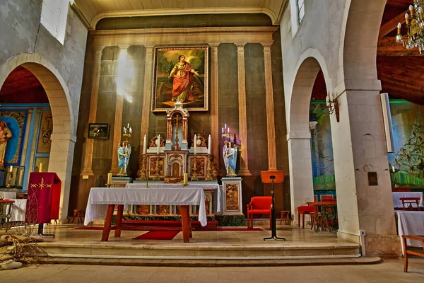 Loix Ile França Março 2020 Igreja Sainte Catherine Pitoresca Aldeia — Fotografia de Stock