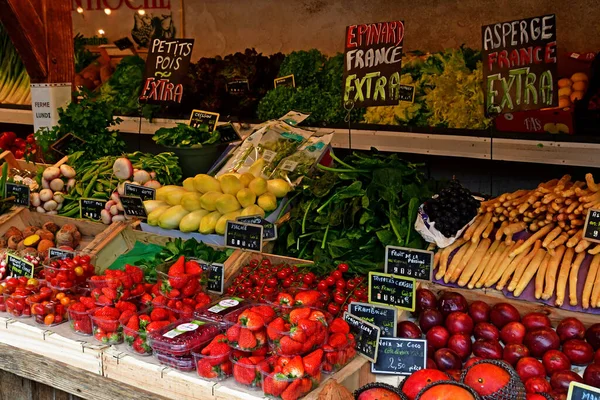 Flotte Ile Frankrijk Maart 2020 Groente Fruit Markt Het Dorpscentrum — Stockfoto