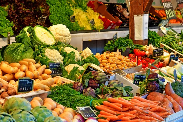 Flotte Ile Frankrijk Maart 2020 Groente Markt Het Dorpscentrum — Stockfoto