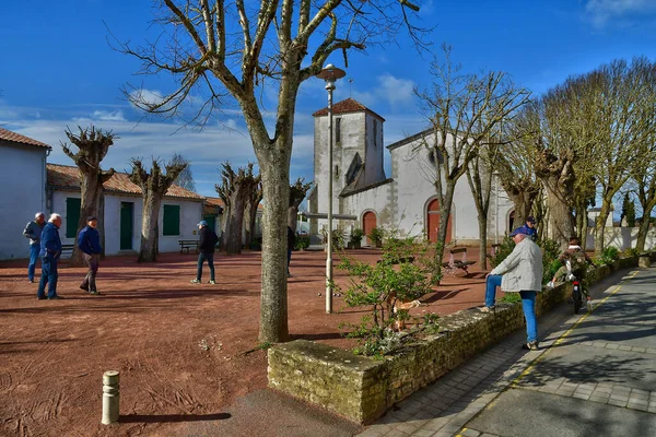 Loix Ile Francie Března 2020 Kostel Kateřiny Malebné Vesnici Zimě — Stock fotografie