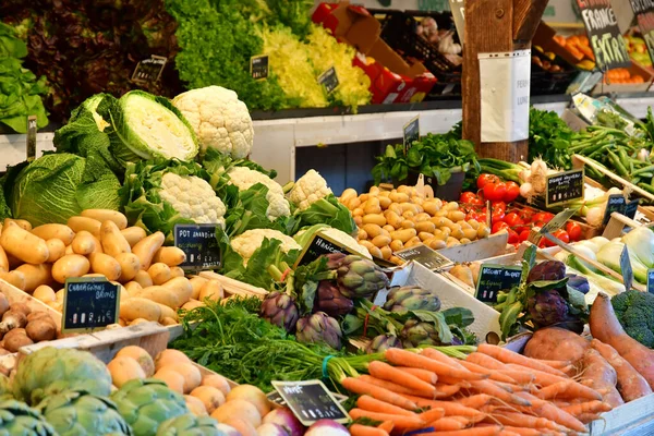 Flotte Ile Frankrijk Maart 2020 Groente Markt Het Dorpscentrum — Stockfoto