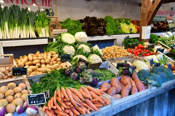 Flotte Ile Francie Března 2020 Zelenina Trhu Centru Obce — Stock fotografie