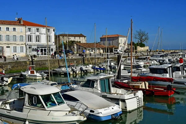 Flotte Ile Frankrijk Maart 2020 Pittoreske Haven Het Dorpscentrum — Stockfoto