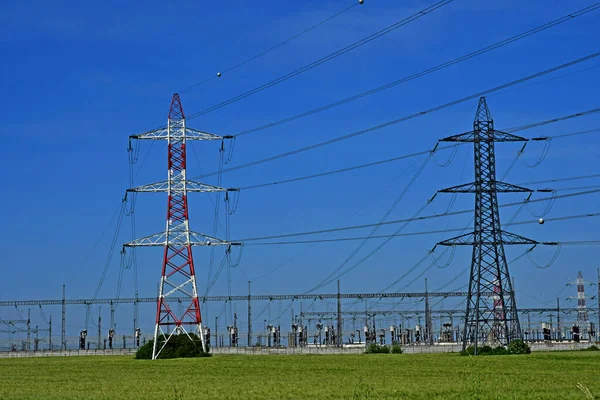 Boinville Mantois France May 2020 High Voltage Substation Stock Image