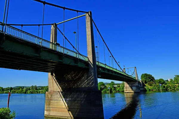 Triel Sur Seine Frankrike Juni 2020 Bro Över Floden Seine — Stockfoto