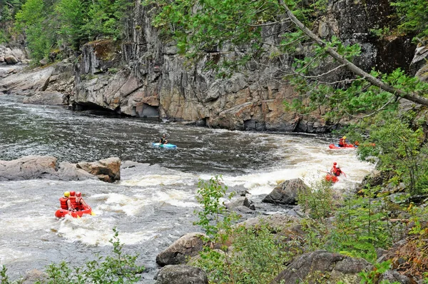 Quebec Canadá Junho 2018 Kayakers Park Trou Fee Desbiens — Fotografia de Stock