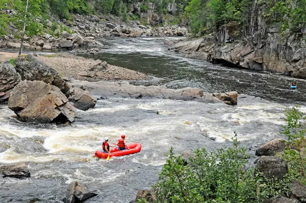 Quebec Canadá Junho 2018 Kayakers Park Trou Fee Desbiens — Fotografia de Stock