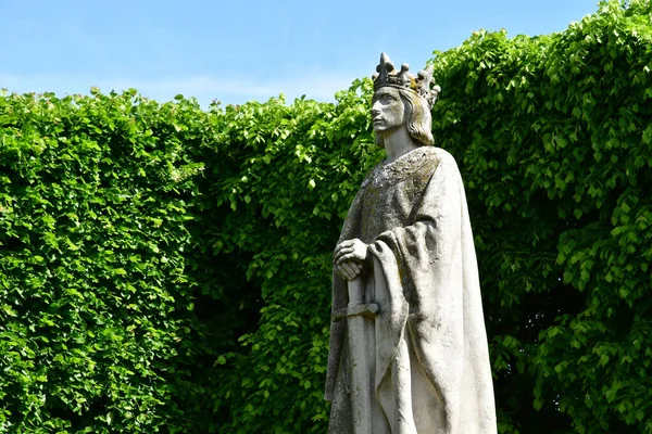 Poissy France May 2020 Saint Louis Statue Collegiate Church — Stock Photo, Image