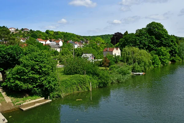 Vaux Sur Seine Franciaország 2020 Május Festői Falu Szajna Folyó — Stock Fotó