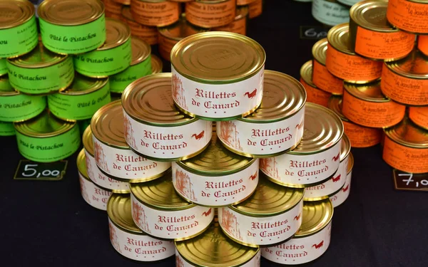 Jouy Josas France July 2020 Rillettes Duck Tin Farmhouse Market — Stock Photo, Image