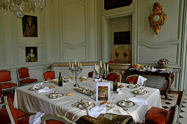 Chaussy Villarceaux France Juin 2020 Salle Manger Château Historique Xviiie — Photo